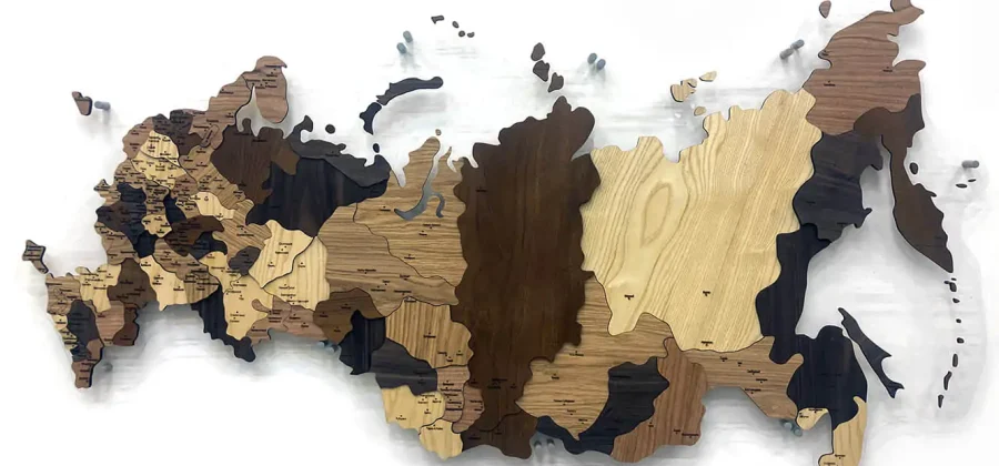 Многоуровневые карты России из дерева: стильное и необычное дополнение интерьера